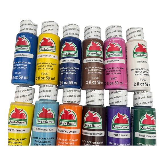 Apple Barrel Matte Acrylic Paint Plaid 18 Pc Set 2 fl oz Assorted Colors - Picture 13 of 13